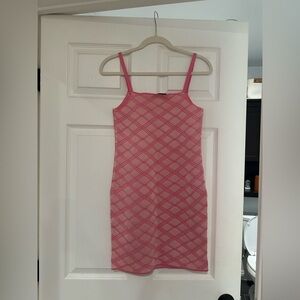 Zara Pink Checkered Mini Dress